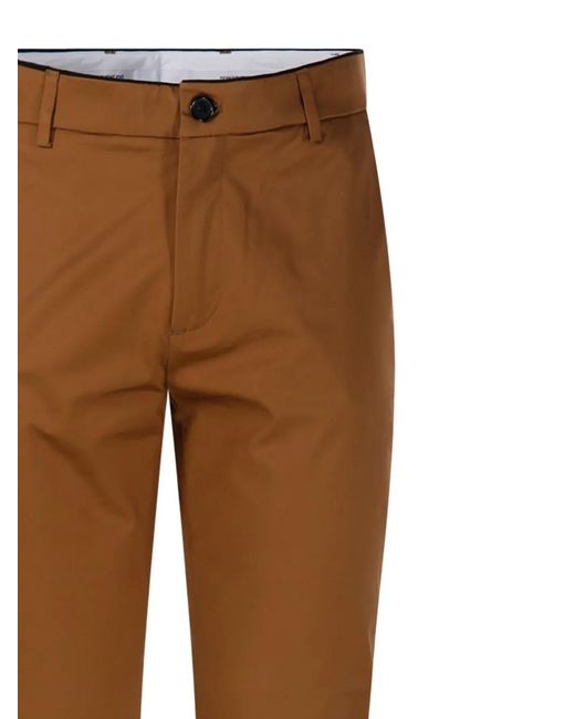 Department 5 Brown Buttoned Trousers for men