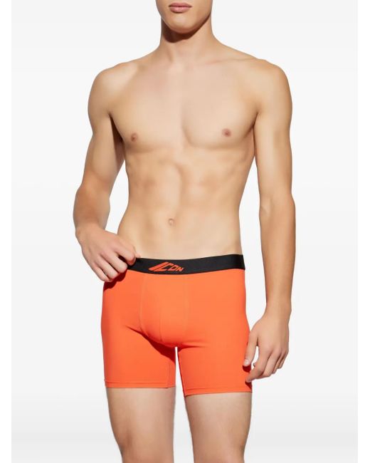 DSquared² Orange Icon-Logo Waistband Boxers for men