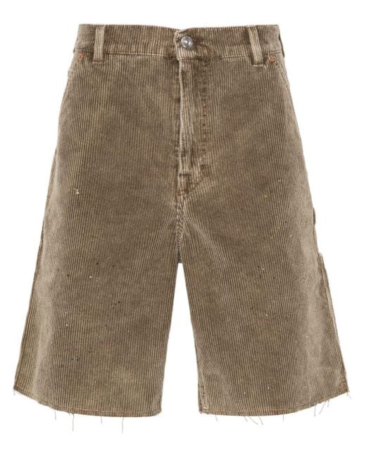 Our Legacy Green Joiner Corduroy High-Rise Shorts for men