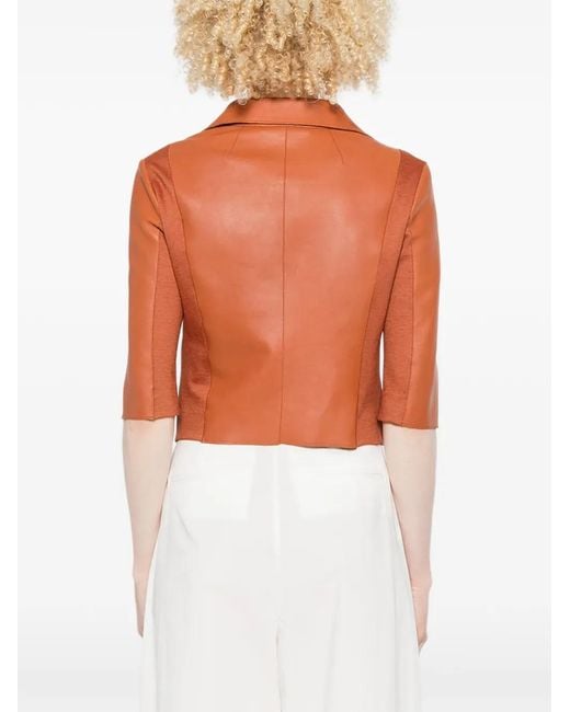 The Jack Leathers Orange Zip Leather Jacket
