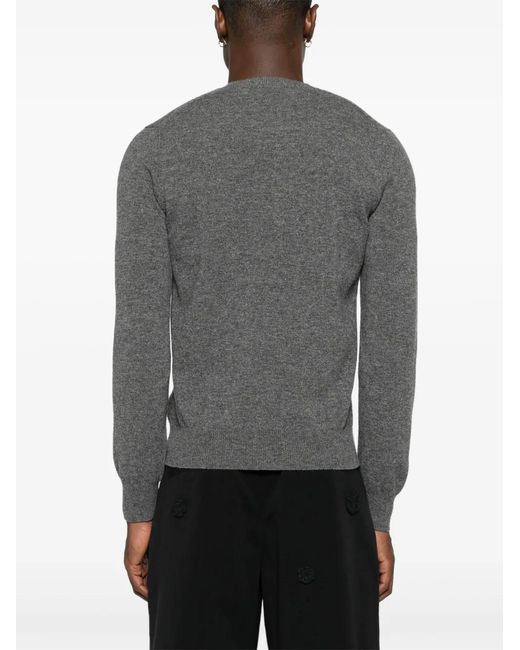 COMME DES GARÇONS PLAY Gray Heart-Patch Wool Jumper