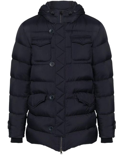 Piumino L'Eskimo Con Cappuccio di Herno in Blue da Uomo
