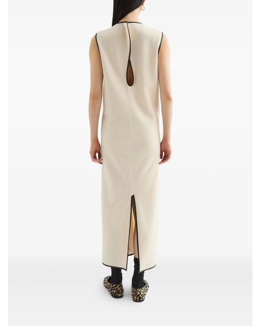 Jil Sander Natural Contrasting-Trim Maxi Dress