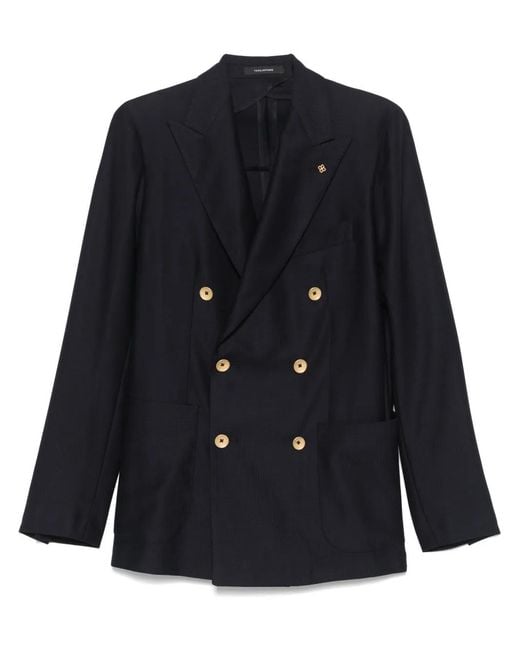 Tagliatore Blue Double-Breasted Blazer for men