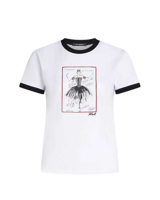 Karl Lagerfeld White Le Ballet T-Shirt