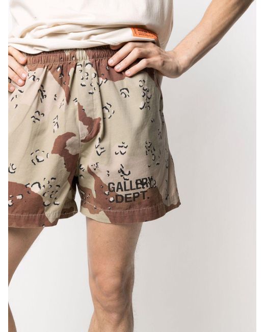 GALLERY DEPT. Chocolate Chip Zuma Track Shorts in Brown for Men