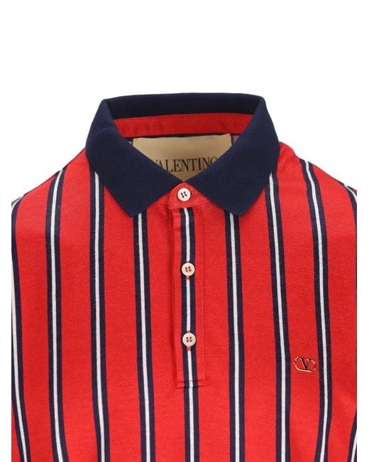 Valentino Garavani Red Polo À Rayures for men