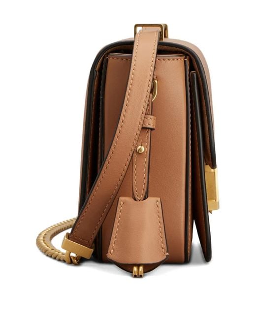 Tod's Brown Logo Chain Satchel