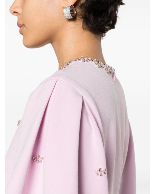 Huishan Zhang Joelle Midi-jurk Verfraaid Met Kristallen in het Pink