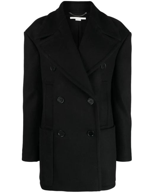 Stella McCartney Black Wool Double-Breasted Coat