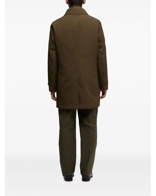 Aspesi Brown Button-Fastening Spread-Collar Coat for men