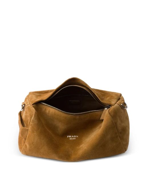 Prada Brown Suede Shoulder Bag for men