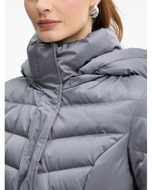 Guess Gray Marina Faux-Fur Hooded Belted Coat