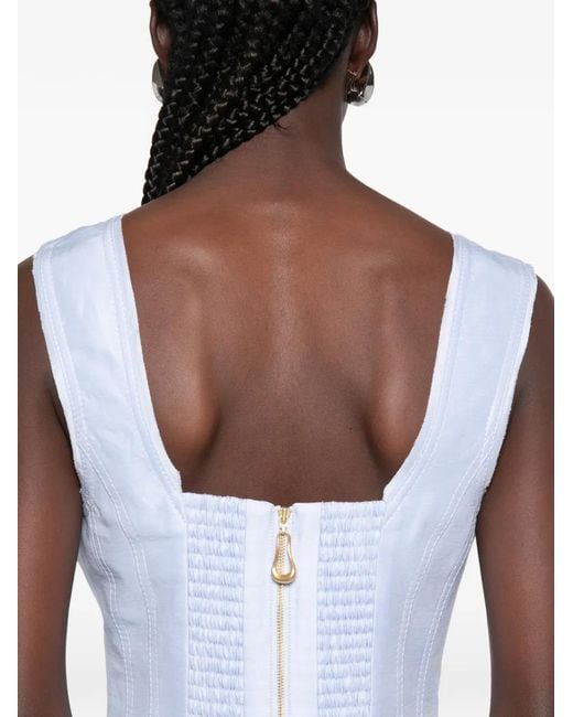 Aje. White Spirelle Panelled Midi Dress