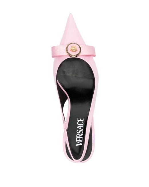 Versace Gianni Ribbon 85mm レザーパンプス Pink