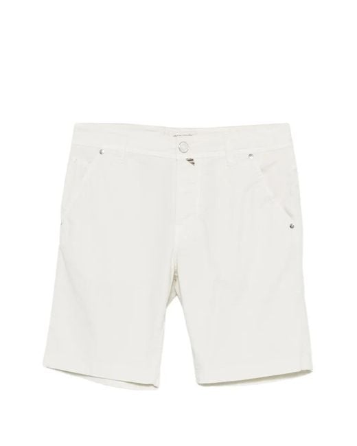 Jacob Cohen White Logo-Patch Shorts for men