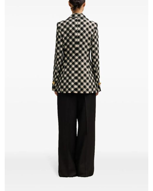 AMI Black Check-Pattern Jacket
