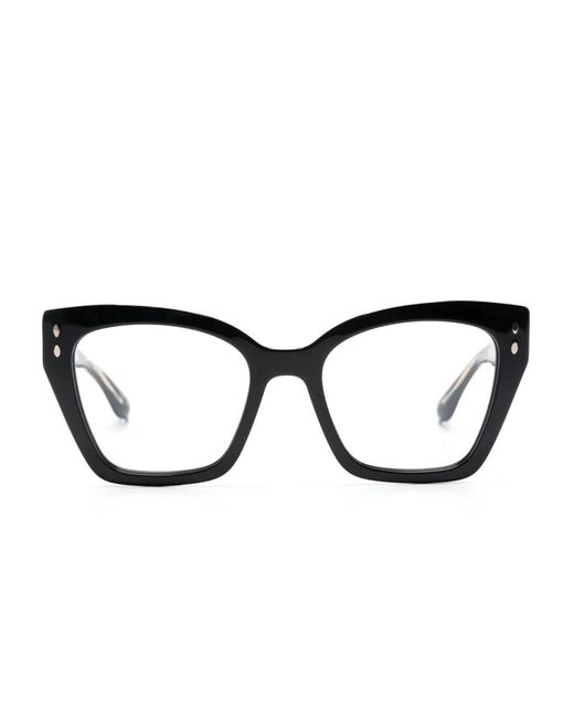 Isabel Marant Brown Butterfly-Frame Logo-Engraved Glasses
