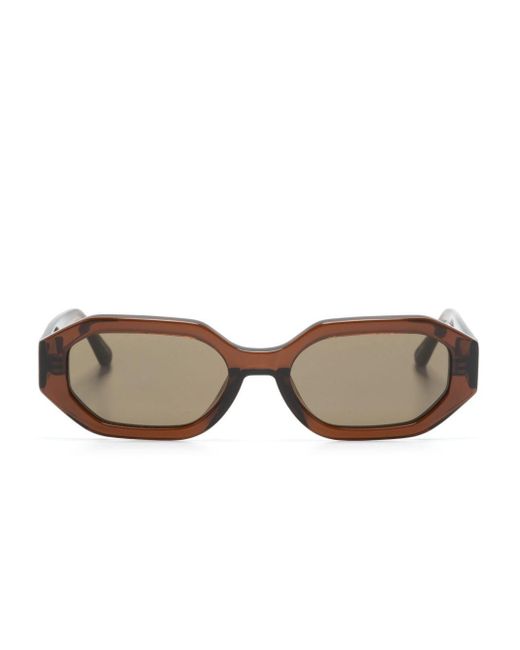 The Attico Brown Irene Geometric-frame Sunglasses
