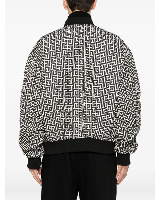 Balmain Bomberjack Met Monogram in het Gray voor heren