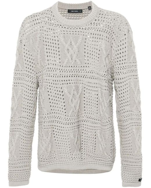 Daily Paper Gray Crochet-Knit Cotton Jumper for men