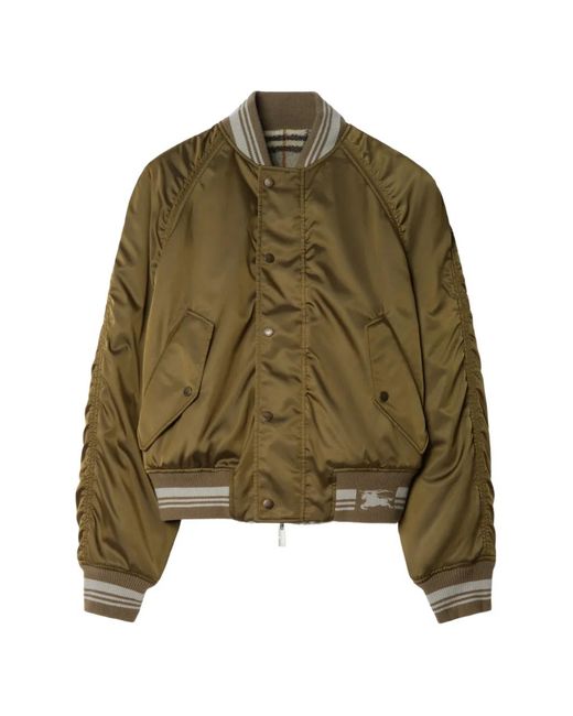 Burberry Green Reversible Nylon Bomber Jacket for men