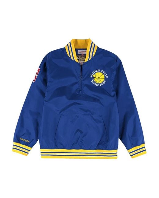 Felpa Golden State Warriors "Hardwood Warmup" di Mitchell & Ness in Blue da Uomo