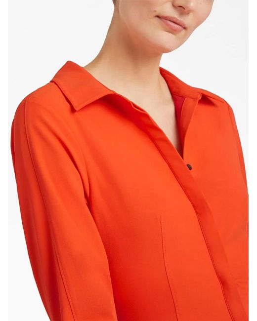 Cinq À Sept Red Robe Boutonnée À Volants Superposés