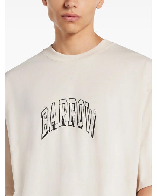 Barrow White Logo-Print T-Shirt for men