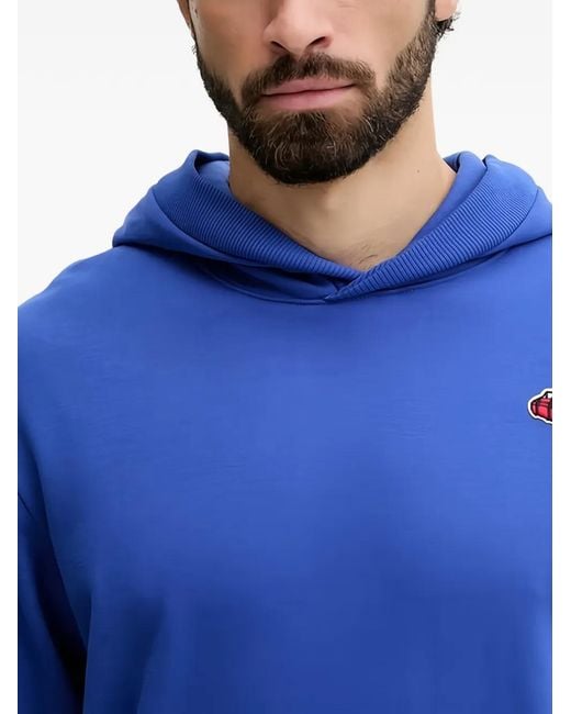 The North Face Blue Logo-Embroidery Hoodie for men