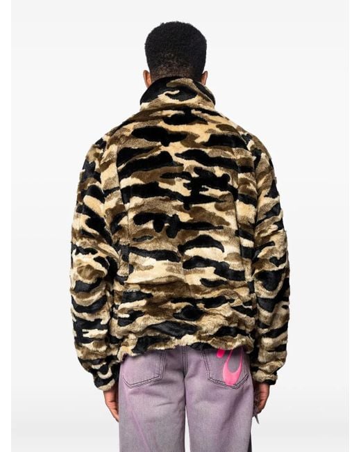 PDF CHANNEL Black Camouflage-Print Turtleneck Jacket for men