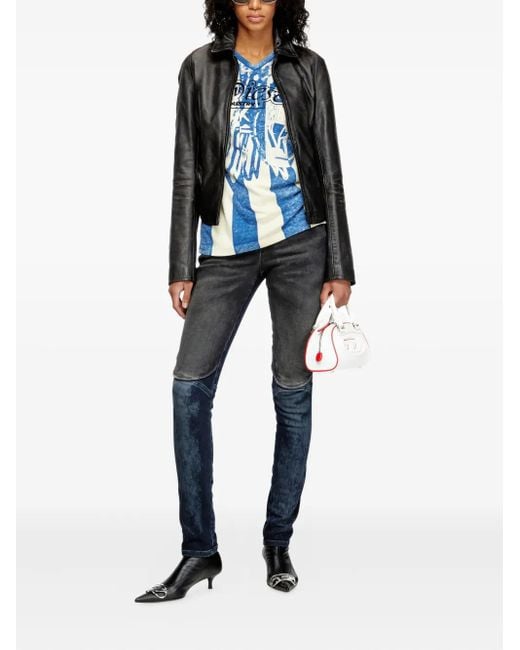 DIESEL Black 'L-Egrad' Leather Jacket