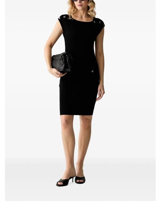 Guess Black Button-Embellished Mini Dress