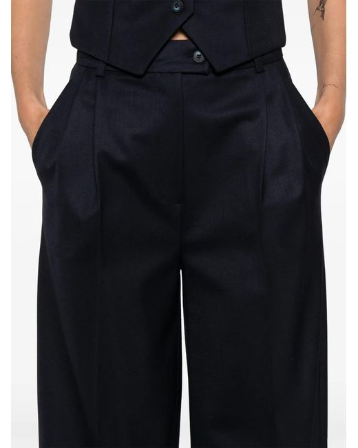 Pleated-front tailored trousers MEDEA de color Blue