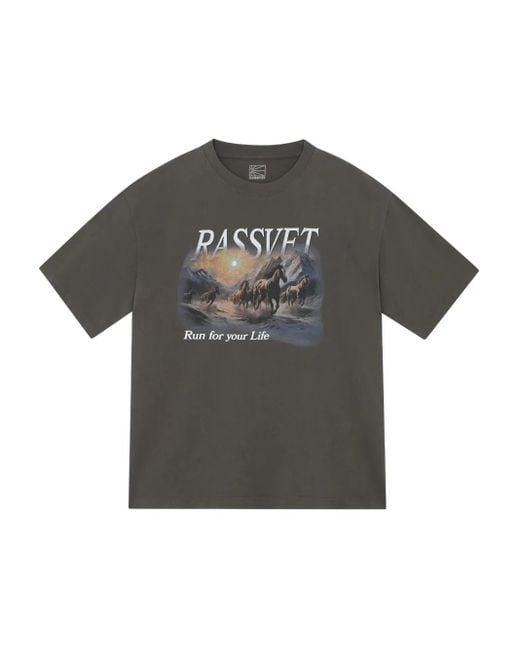 Rassvet (PACCBET) Gray T-Shirt mit grafischem Print