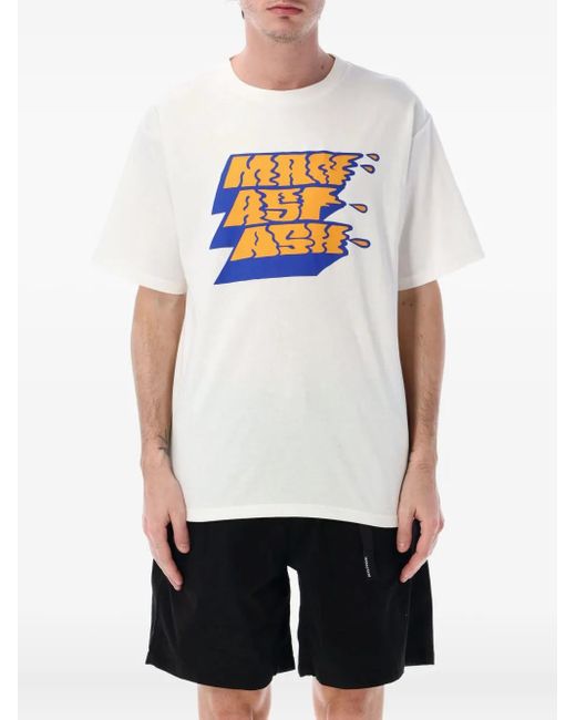 メンズ Manastash グラフィック Tシャツ White