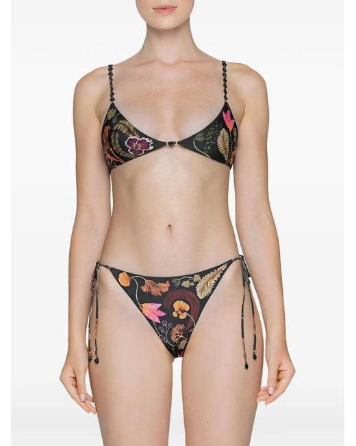Agua Bendita White Embroidered Bikini Bottom