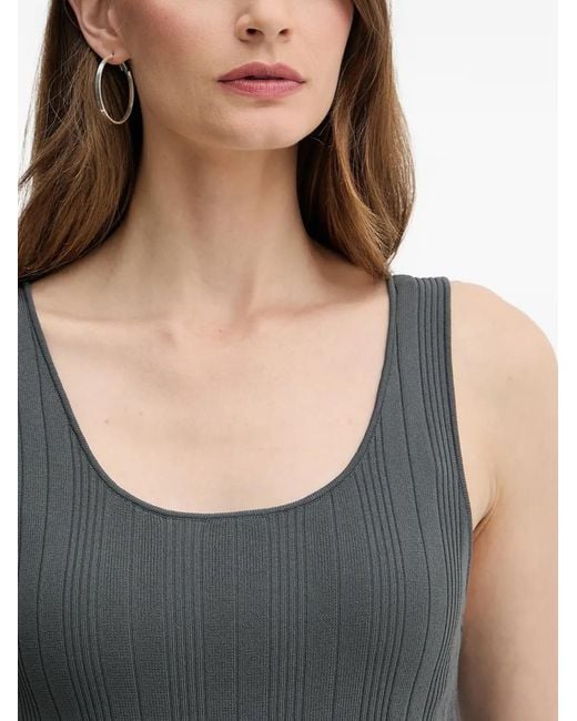 ARMANI EXCHANGE Black Ribbed Top
