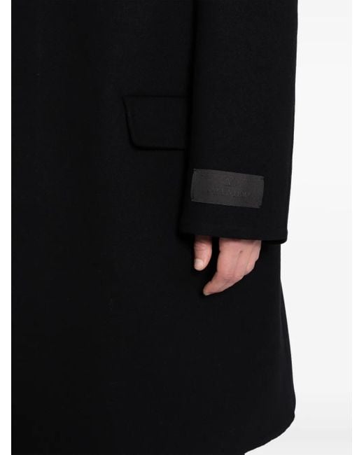 Valentino Garavani Black Single-Breasted Wool-Blend Coat for men