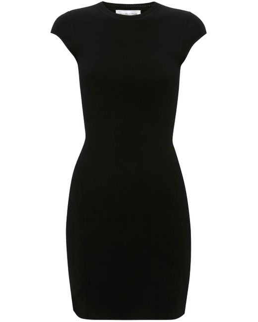 Robe Courte En Maille À Mancherons Victoria Beckham en coloris Black