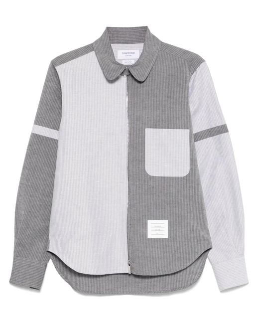Thom Browne Gray Striped Shirt for men