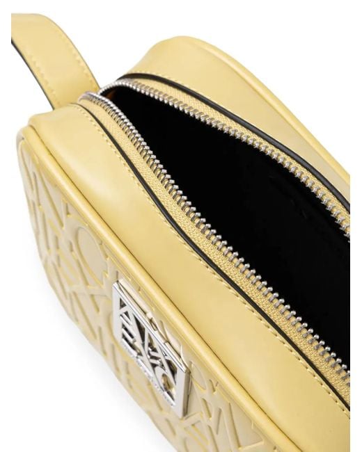 Borsa A Tracolla Con Placca Logo di ARMANI EXCHANGE in Metallic