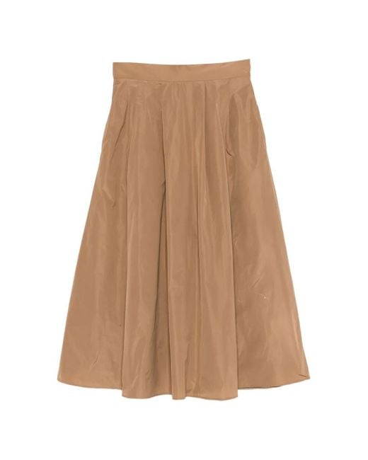 Marella Natural Diva Pleated Midi Skirt