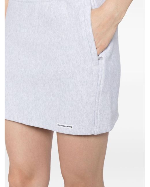 Alexander Wang White Logo-patch Cotton Miniskirt