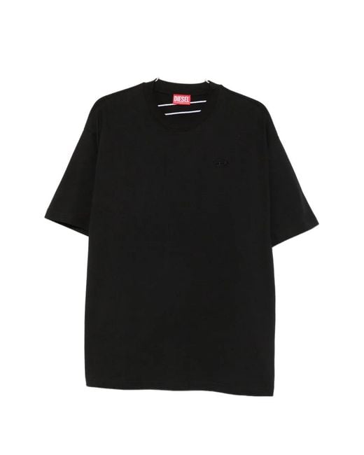 DIESEL Black Logo-Embroidered T-Shirt