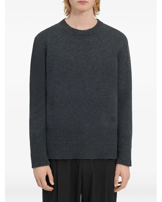 MM6 by Maison Margiela Blue Wool Crew-Neck Sweater for men