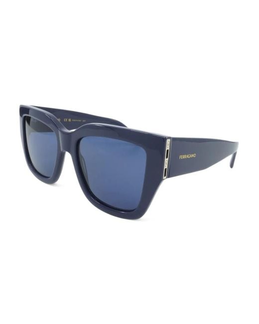 Ferragamo Eyewear Blue Square-Frame Sunglasses for men
