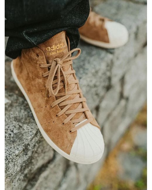 Adidas Brown X Wales Bonner Superstar Suede High-Top Sneakers for men