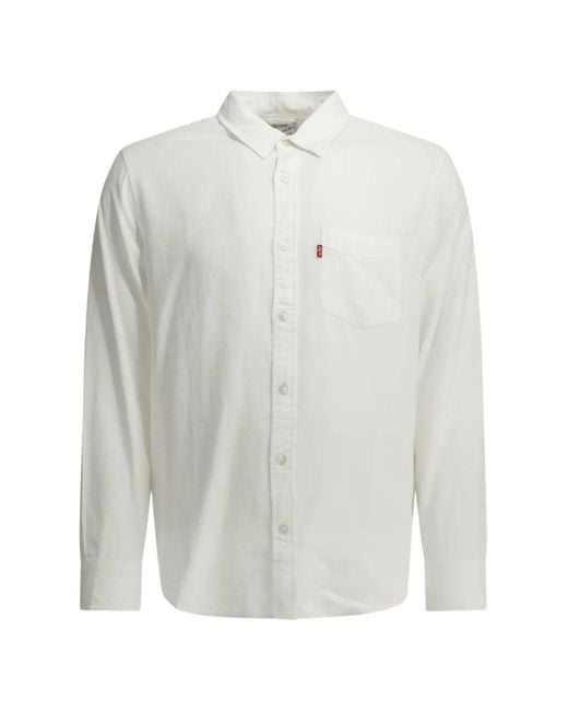 Levi's White Sunset Pocket Long-Sleeve Shirt for men