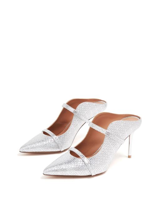 Malone Souliers White Maureen 85mm Leather Mules